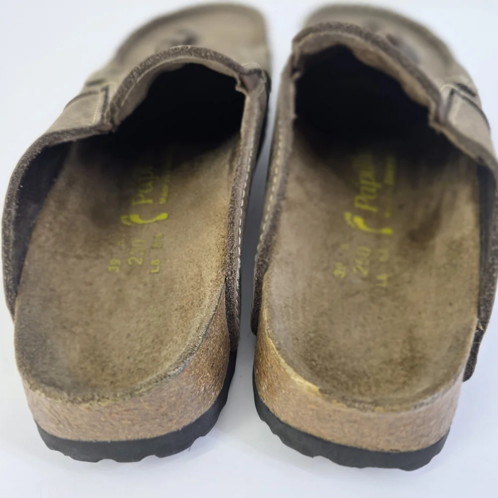 Birkenstock Papillio Leather Tassel Slide Mule Moccasin Shoes Sandal Brown Sz 39 - Picture 9 of 15